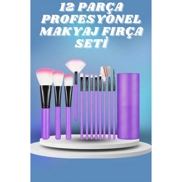 12 Parça Yumuşak Uçlu Makyaj Fırça Seti