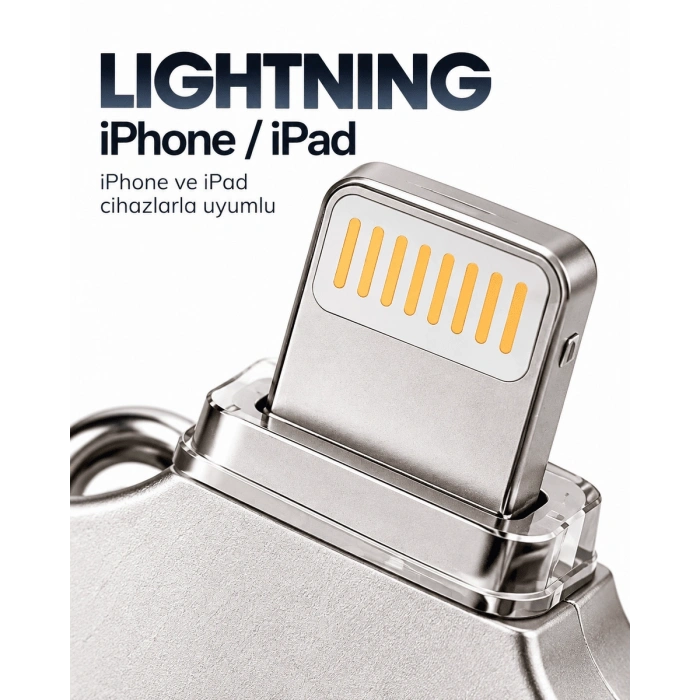 128GB 4in1 Flash Bellek USB-A Type-C Lightning MicroUSB Telefon Tablet Bilgisayar Uyumlu