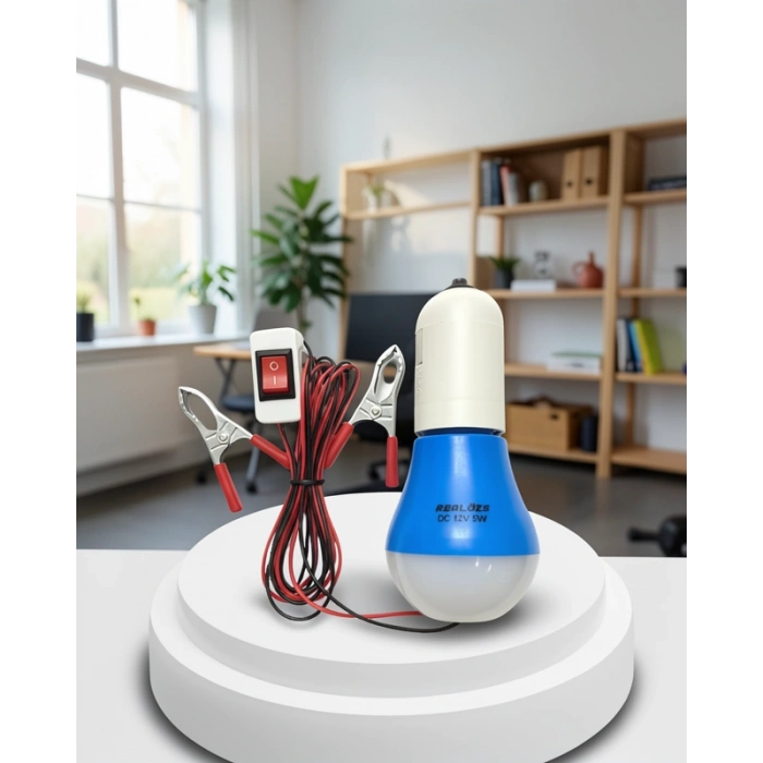 12V LED Ampul Akü Bağlantılı