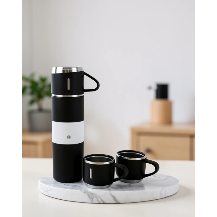 3 Bardaklı Termos Seti 500 ml