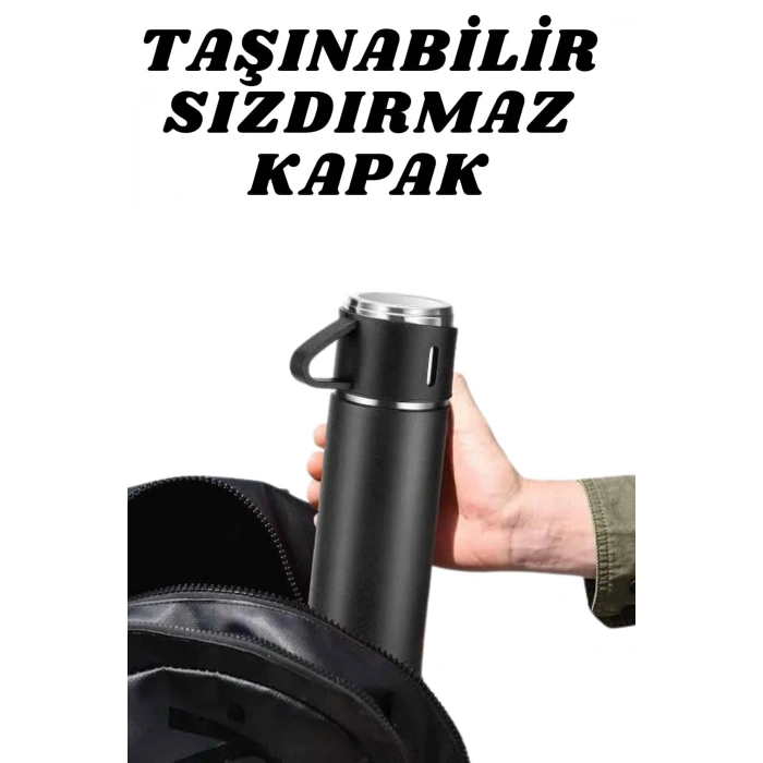 3 Bardaklı Termos Seti 500 ml