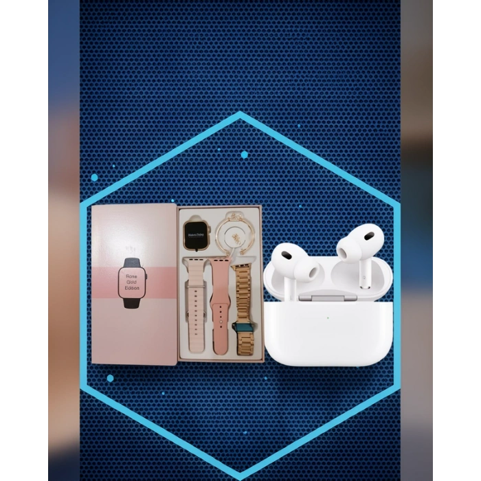 3 Kordonlu Pembe Amoled Ekran Akıllı Saat