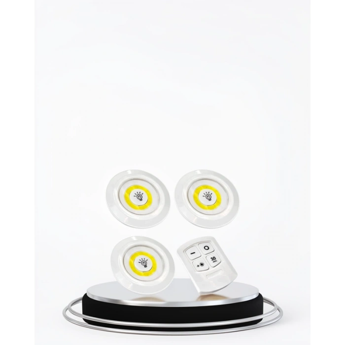 3 Lü Kablosuz Led Spot Lamba Seti