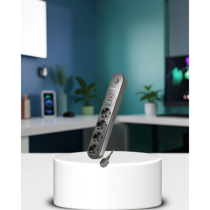 4lü Çoklu Priz 2 USB Type-C Girişli