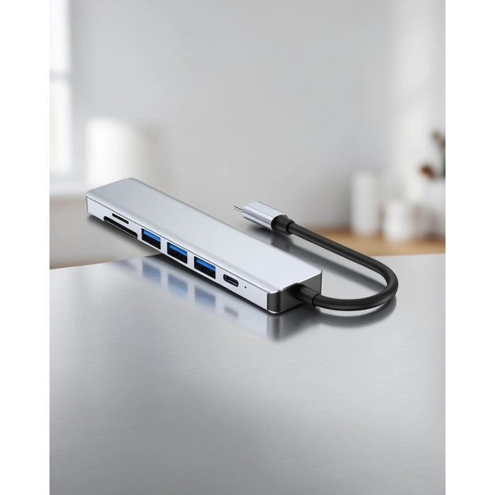 8 Portlu Type-C Hub SD TF USB Ethernet