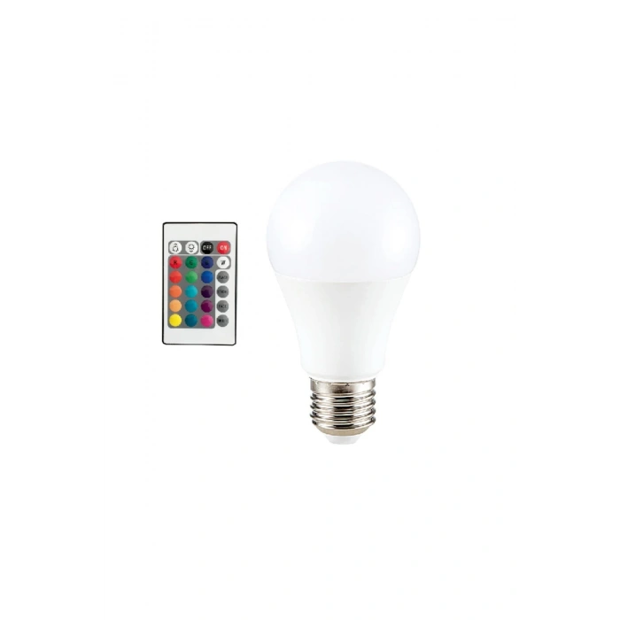 9W E27 RGB ve Beyaz Işık Kumandalı Ampul