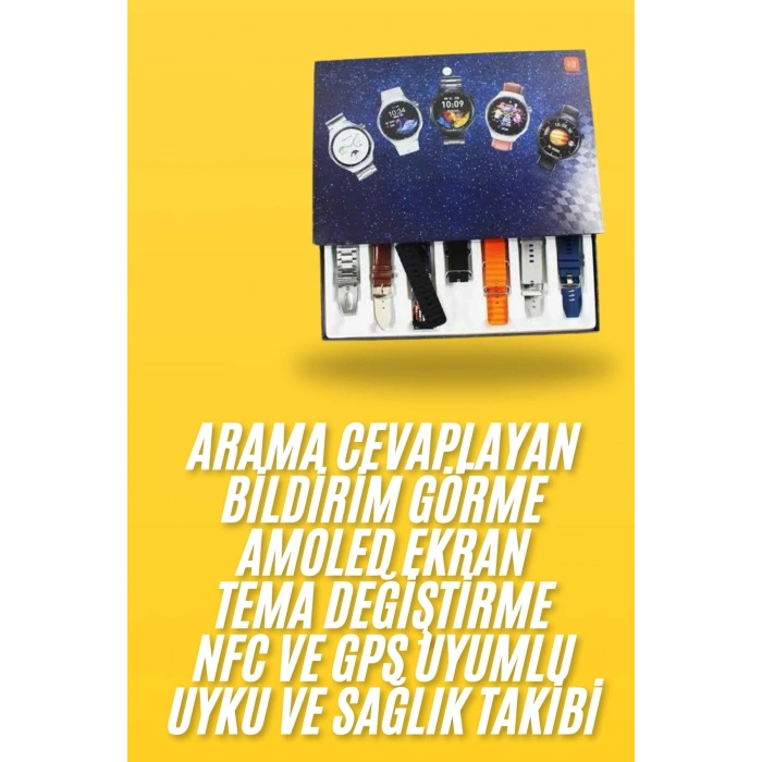 Akıllı Saat 7 Kordonlu Dokunmatik Ekran