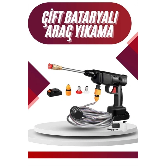 Akülü Yüksek Basınçlı Araba Yıkama Şarjlı Tabanca