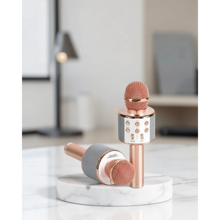 Bluetooth Hoparlör USB AUX SD Kart Kaoroke Mikrofon