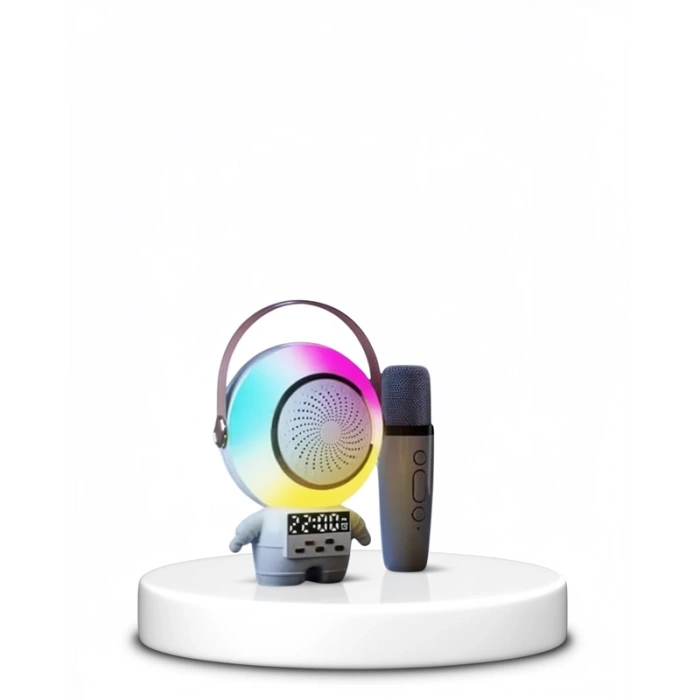 Bluetooth Hoparlör ve Kablosuz Mikrofon Karaoke Seti