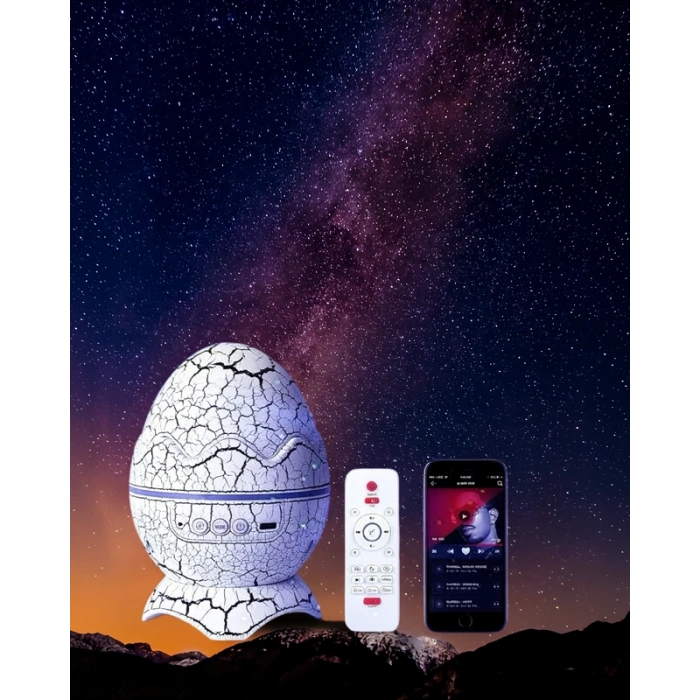 Bluetooth Hoparlör Yumurta Şeklinde Su Dalgalı Projeksiyonlu