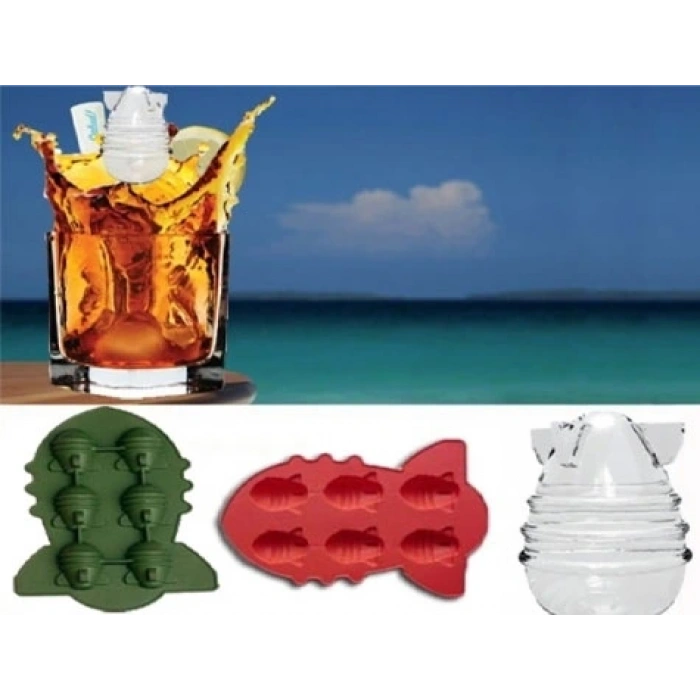 Bomba Şeklinde Silikon Buzluk