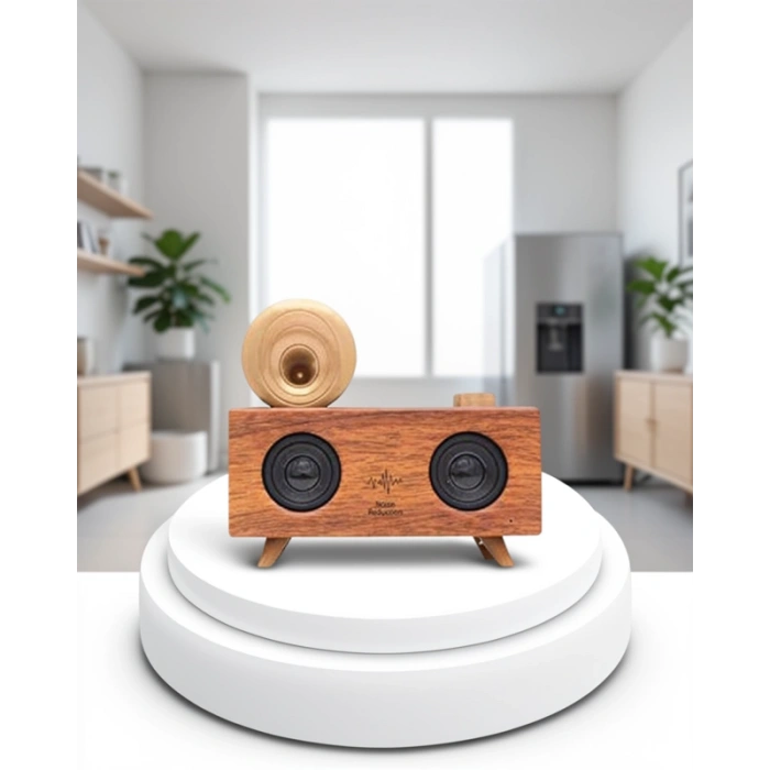 Çift Hoparlörlü Bluetooth Gramofon Speaker