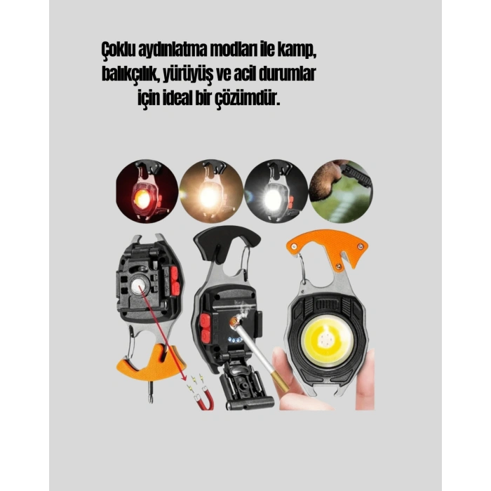 Çok İşlevli LED Işıklı Anahtarlık