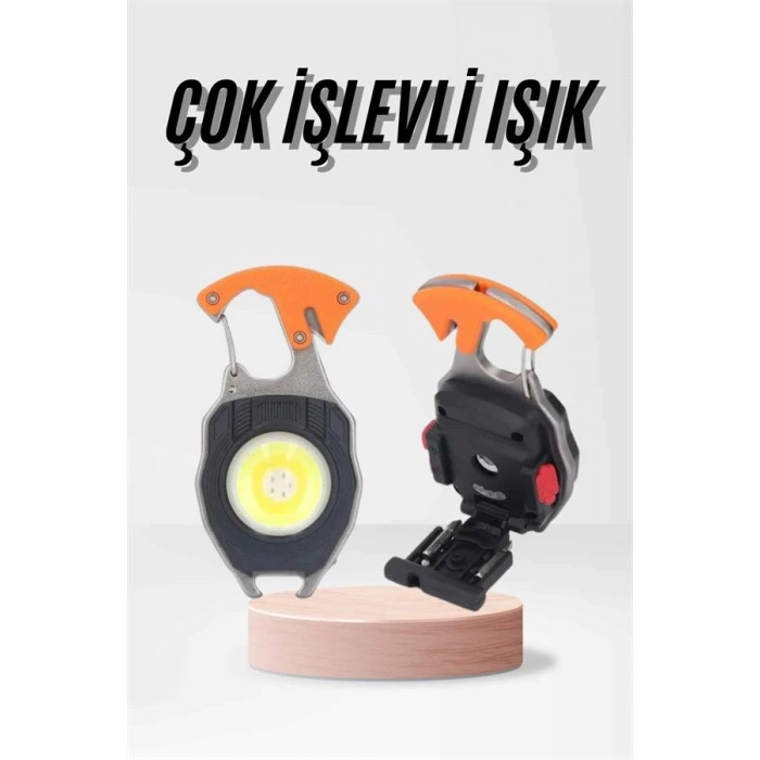 Çok İşlevli USB Şarjlı Cep Feneri 7 Mod