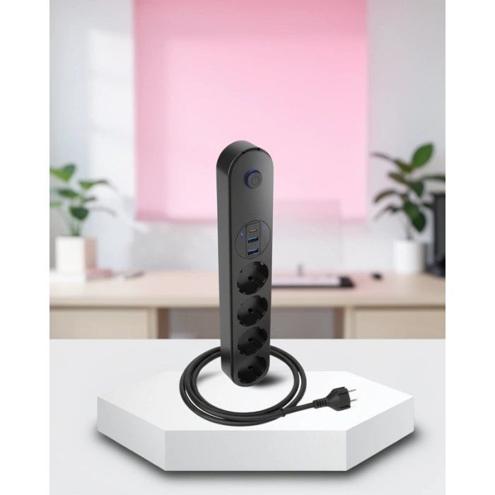 Çoklu Priz 4 Priz 3 USB Girişli