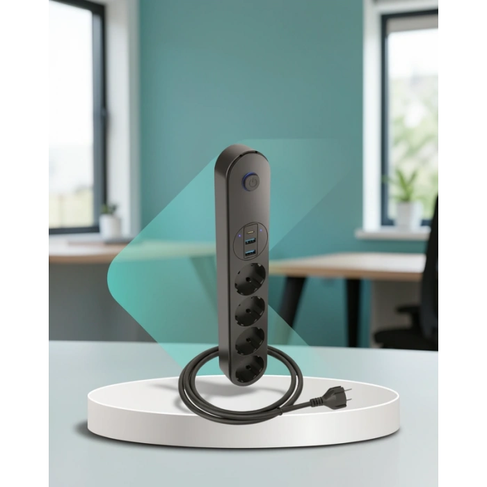 Çoklu Priz 4 Schuko + 2 USB + 1 Type-C