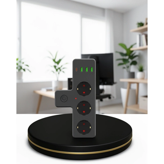 Çoklu Priz USB ve Type-C Çıkışlı