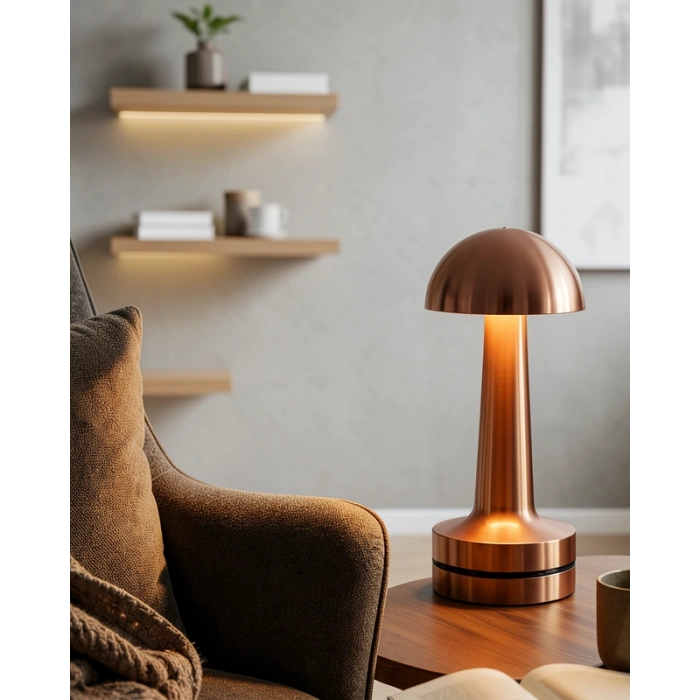 Dokunmatik Mantar Gece Lambası Bronz 1800mAh