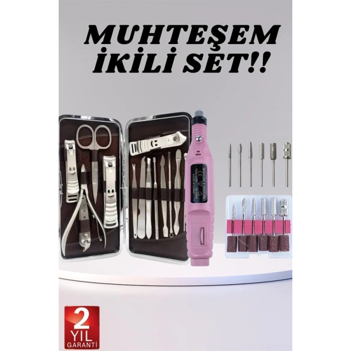 Elektrikli Manikür Pedikür Seti 12 Parça