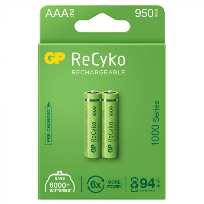 GP ReCyko 950mAh AAA Şarj Edilebilir İnce Kalem Pil 2li Paket