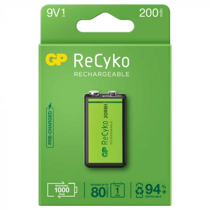 GP ReCyko 9V 200mAh Şarj Edilebilir Pil