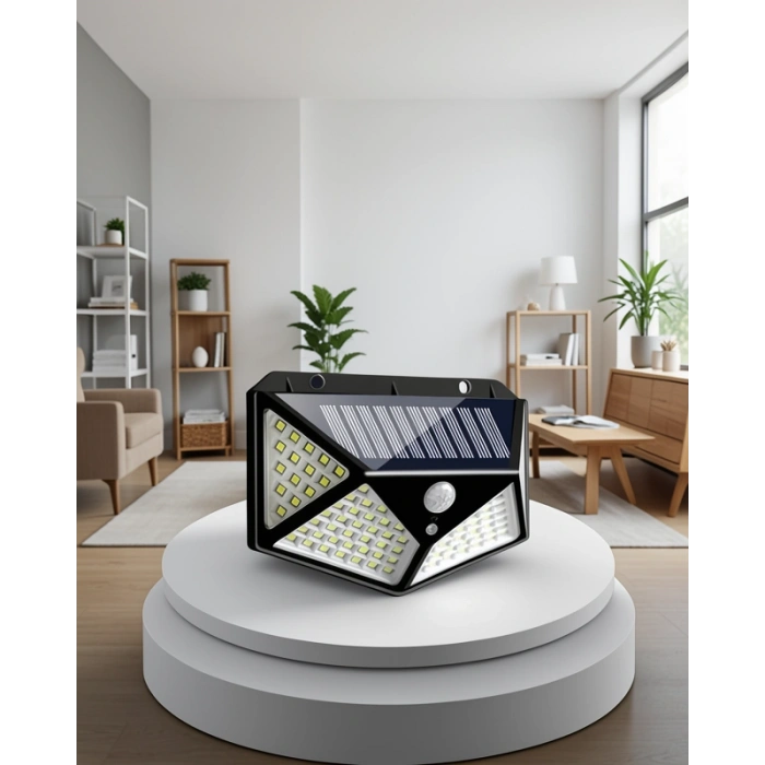 Güneş Enerjili Bahçe Lambası 100 LED PIR Sensörlü