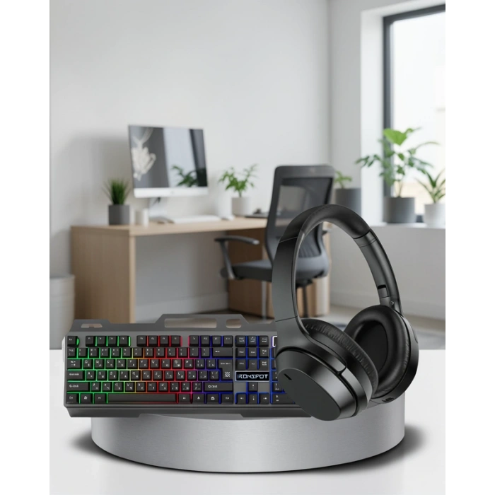 Işıklı Klavye Mouse ve Bluetooth Kulaklık Seti