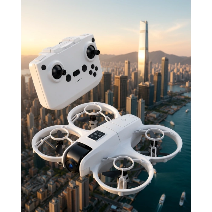 Işıklı Mini Drone Uzun Şarj Süreli 2 Pervane Setli