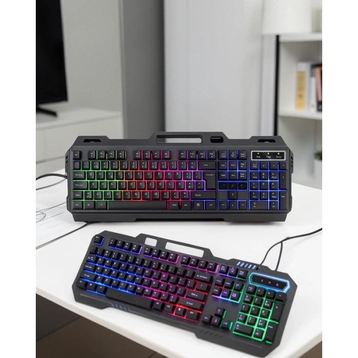 Kablolu RGB Işıklı Klavye ve Mouse Seti