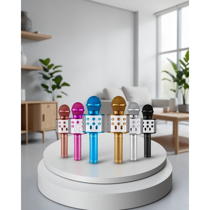 Kablosuz Bluetooth Karaoke Mikrofon Yankı Efektli