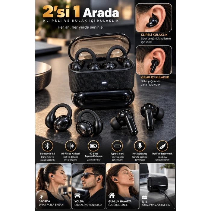 Kablosuz Bluetooth Kulaklık 4lü Set