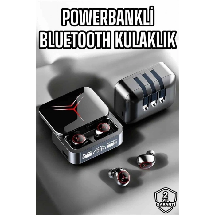 Kablosuz Kulaklık Bluetooth Powerbanklı