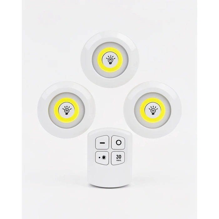 Kablosuz LED Spot Lamba Seti 3lü