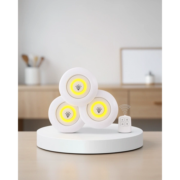 Kablosuz LED Spot Lamba Seti 3lü