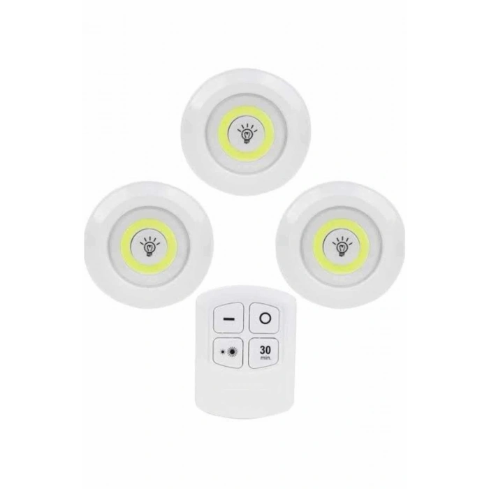 Kablosuz LED Spot Lamba Seti 3lü