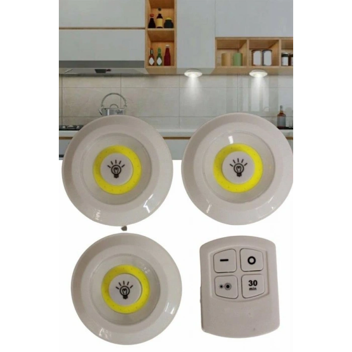 Kablosuz LED Spot Lamba Seti 3lü