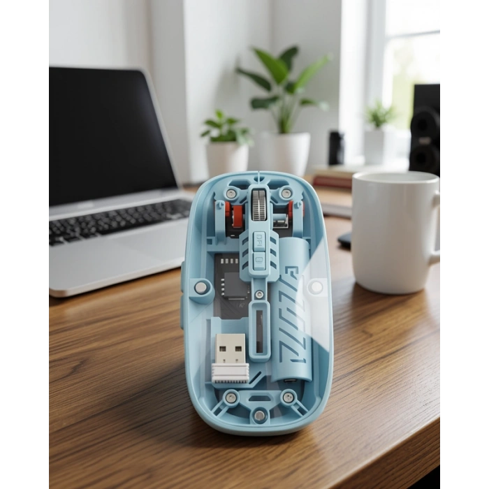 Kablosuz Mouse Bluetooth 5.2 ve 2.4G USB Çift Mod