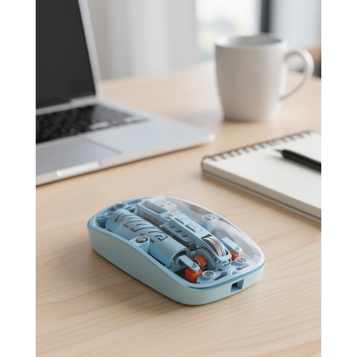 Kablosuz Mouse Mavi Bluetooth ve USB Çift Mod