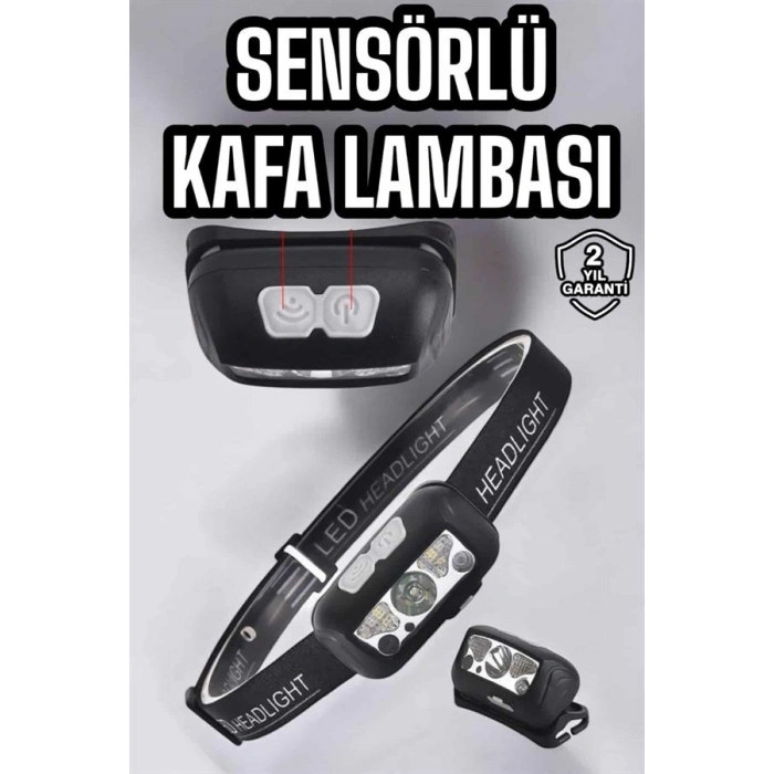 Kafa Lambası Şarjlı Sensörlü Ayarlanabilir