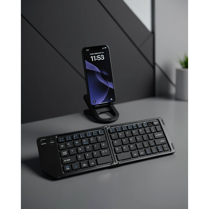 Katlanabilir Bluetooth Klavye USB-C Şarjlı 3 Cihaz Bağlantılı