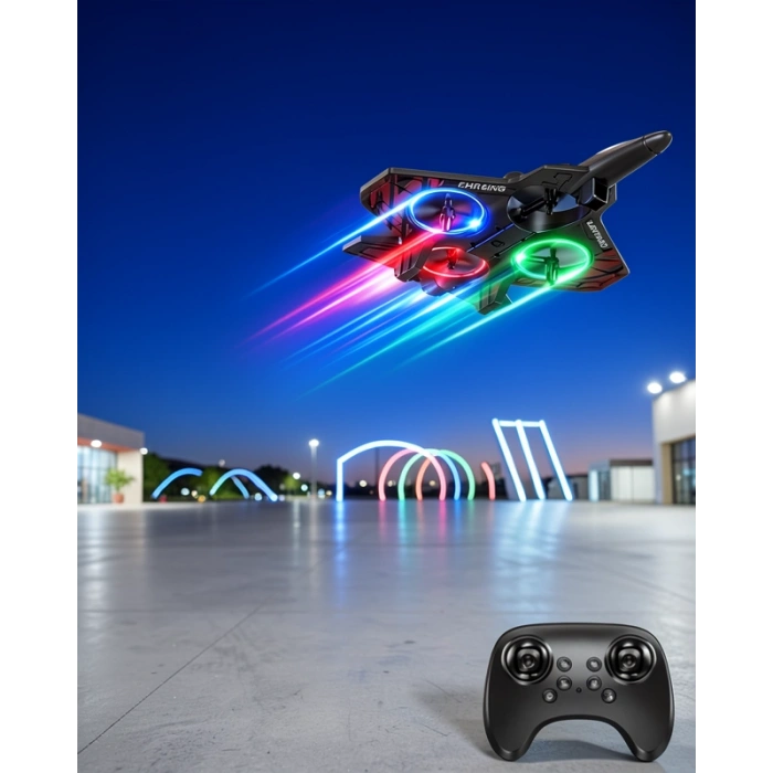 LED Işıklı Fighter Jet Tasarımı Drone