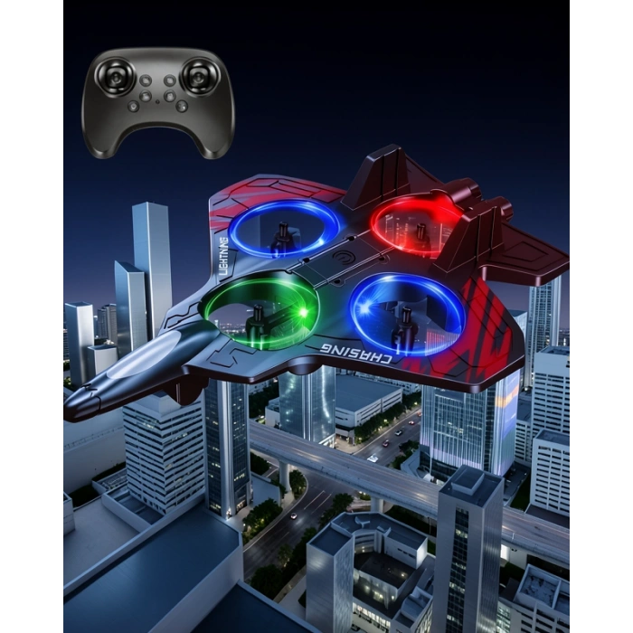 LED Işıklı Uçak Drone Fighter Jet Tasarımı
