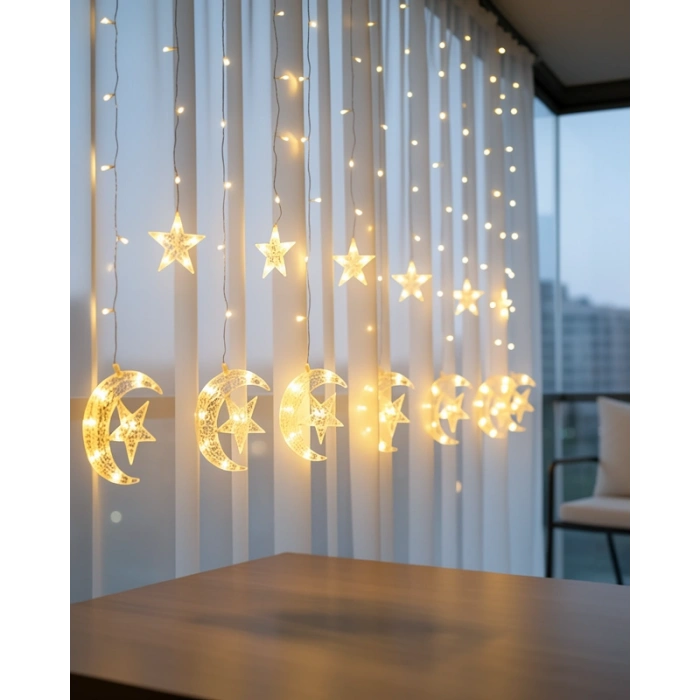 LED Perde Işık Hilal Yıldız Tasarımı