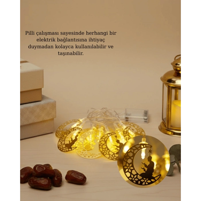 LED Peri Işığı Ay İçinde Secde Eden Adam