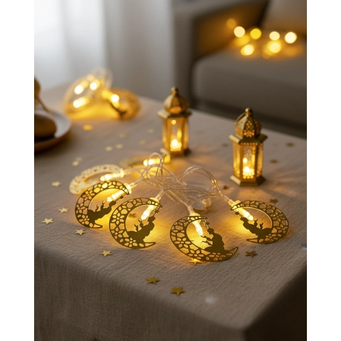 LED Peri Işıklı Secde Eden Adam Figürlü Ramazan Ayı