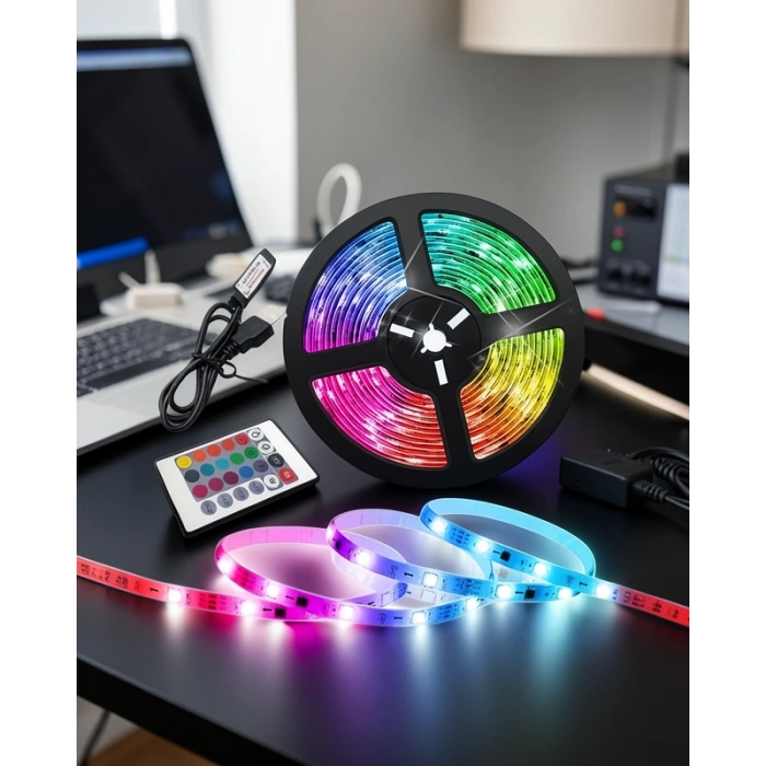 LED Şerit Işık 5 Metre RGB Kontrollü