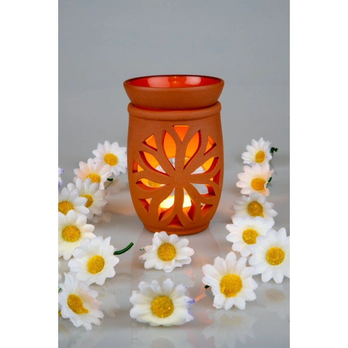 Lotus Çiçeği  El Yapımı Çömlek Buhurdanlık Tütsülük