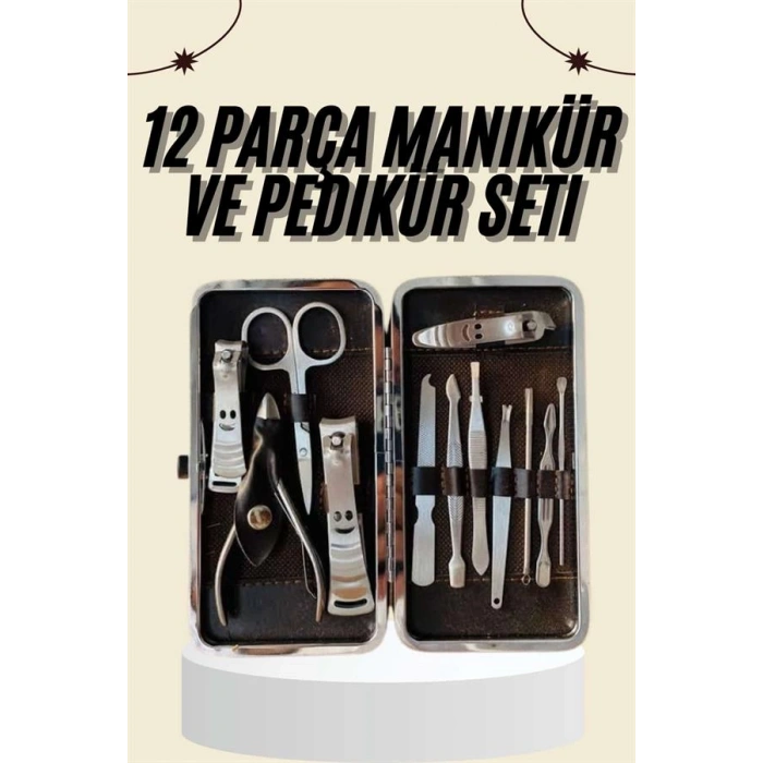 Manikür Pedikür Seti 12 Parça Çanta Tipi