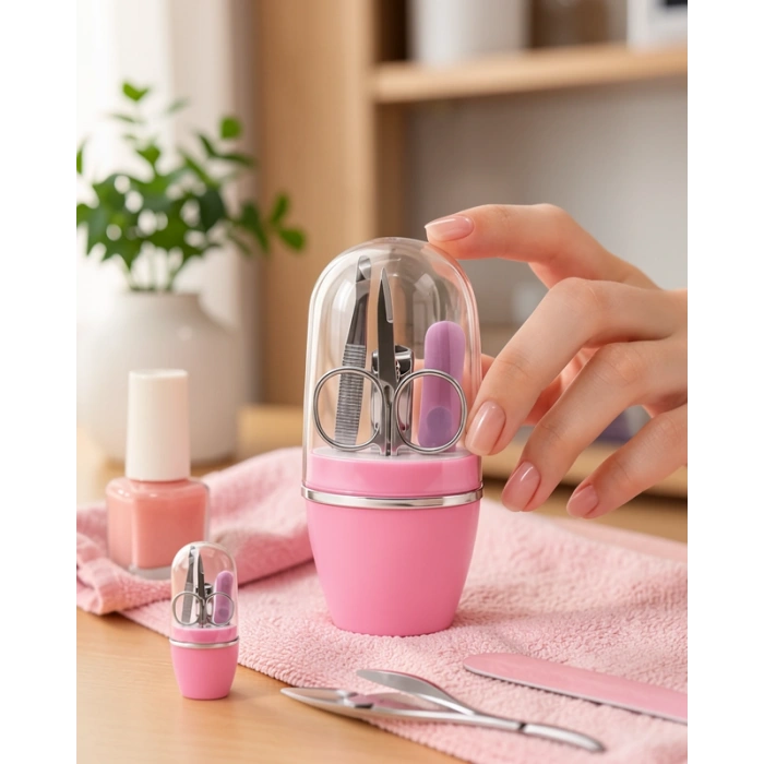 Manikür Pedikür Seti 4 Parça Pembe